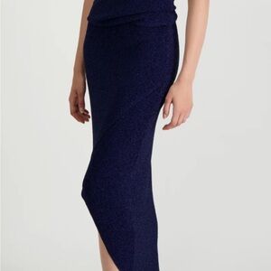 COMMELLE by Toton Comella Navy Shimmery Blue Women's Skirt